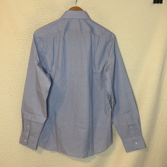 J Crew Bowery wrinkle-free dress shirt with‎ point collar Mens Medium Blue - Picture 3 of 11